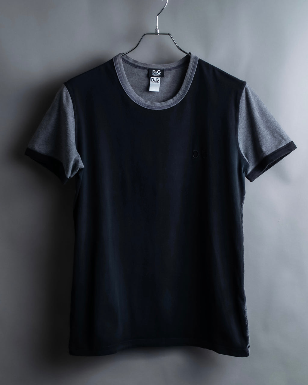 "DOLCE & GABBANA" Black and grey bicolor short sleeve T-shirt
