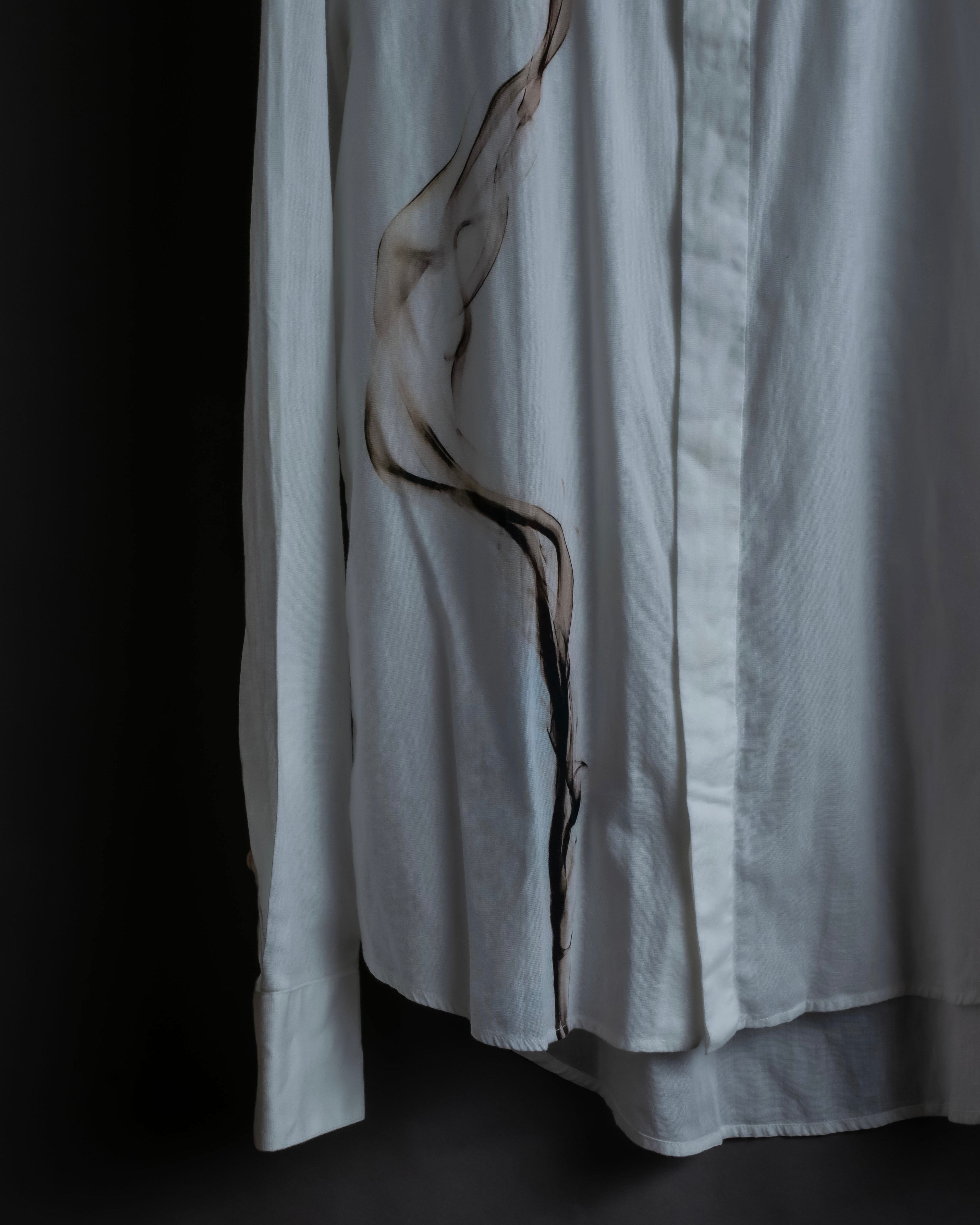 "Alexandar McQueen" Smoke art print cotton oversized shirt