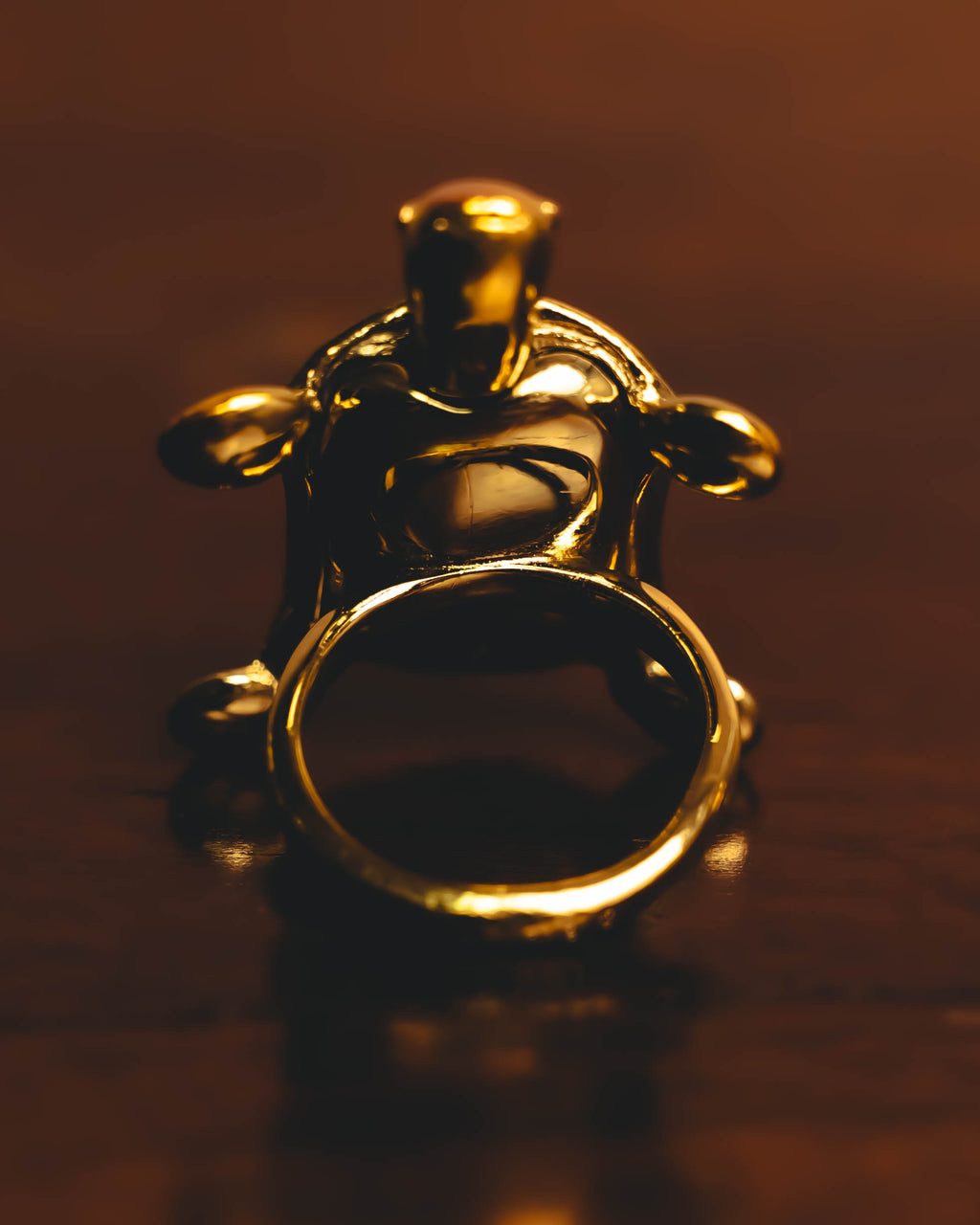 "CELINE" 80's-90's Sculptural turtle motif ring