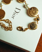 "Christian Dior" 20's Iridescent mother of pearl charm bracelet