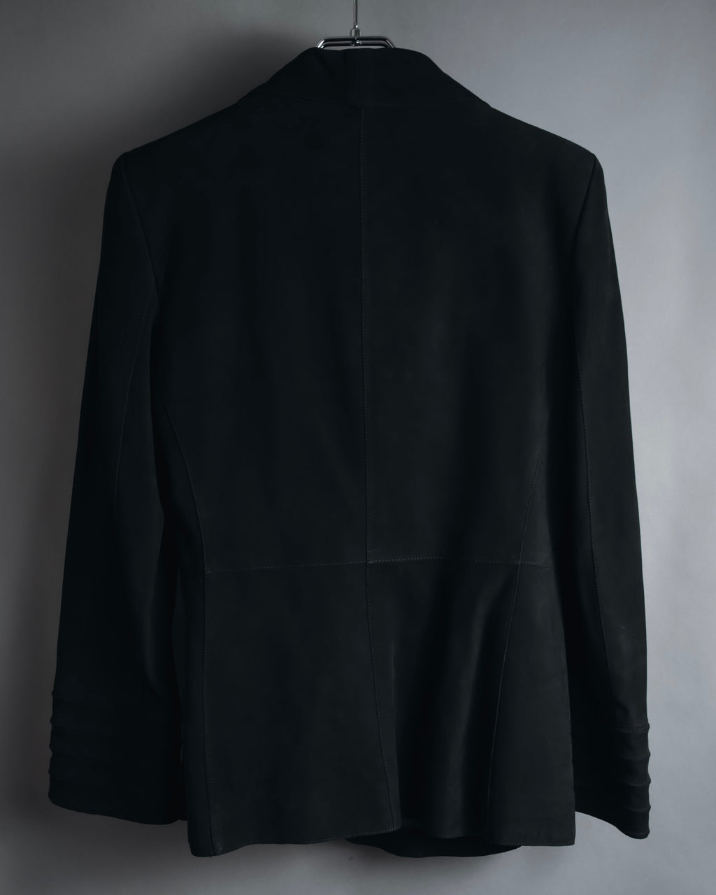 "GIORGIO ARMANI" Large collar draped lamb leather jacket