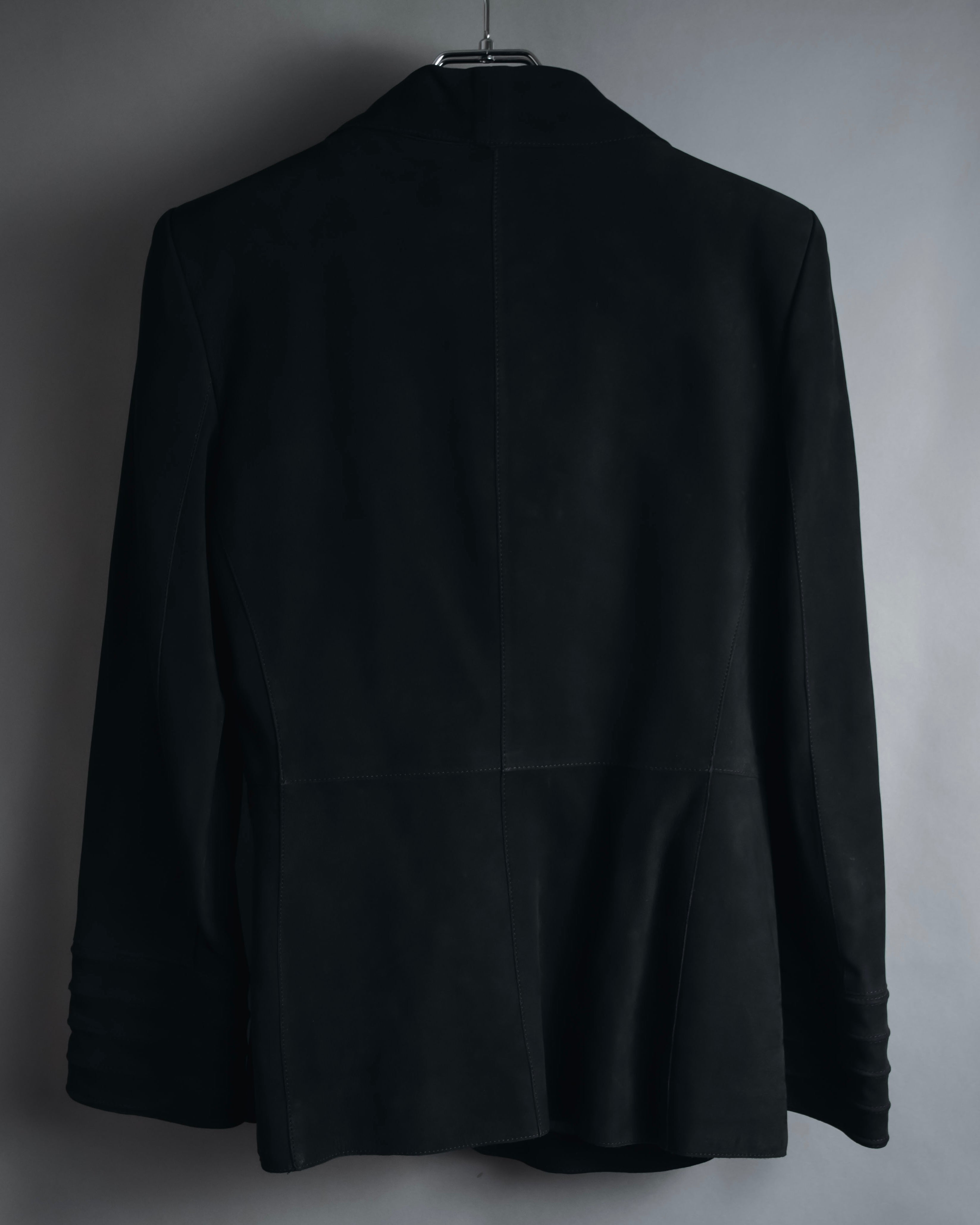 "GIORGIO ARMANI" Large collar draped lamb leather jacket
