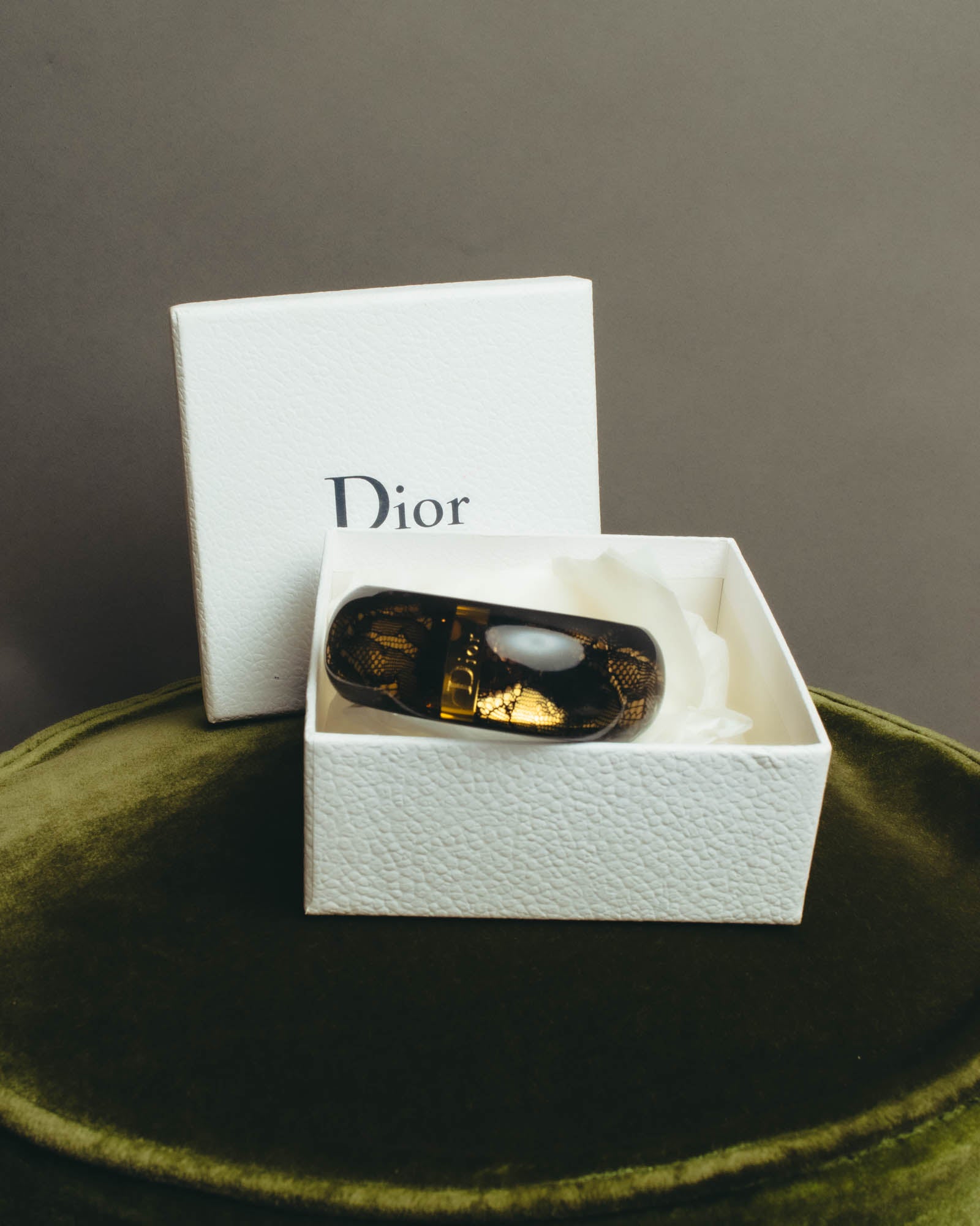 “Dior” 2002-2010 Lace embedded lucite bangle