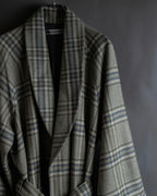 "PIERRE BALMAIN" Glen check belted gown coat