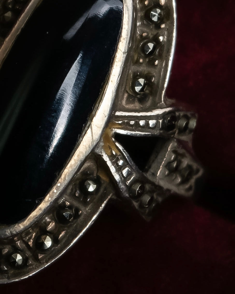 "GEORG JENSEN" Silver925 Onyx motif ring