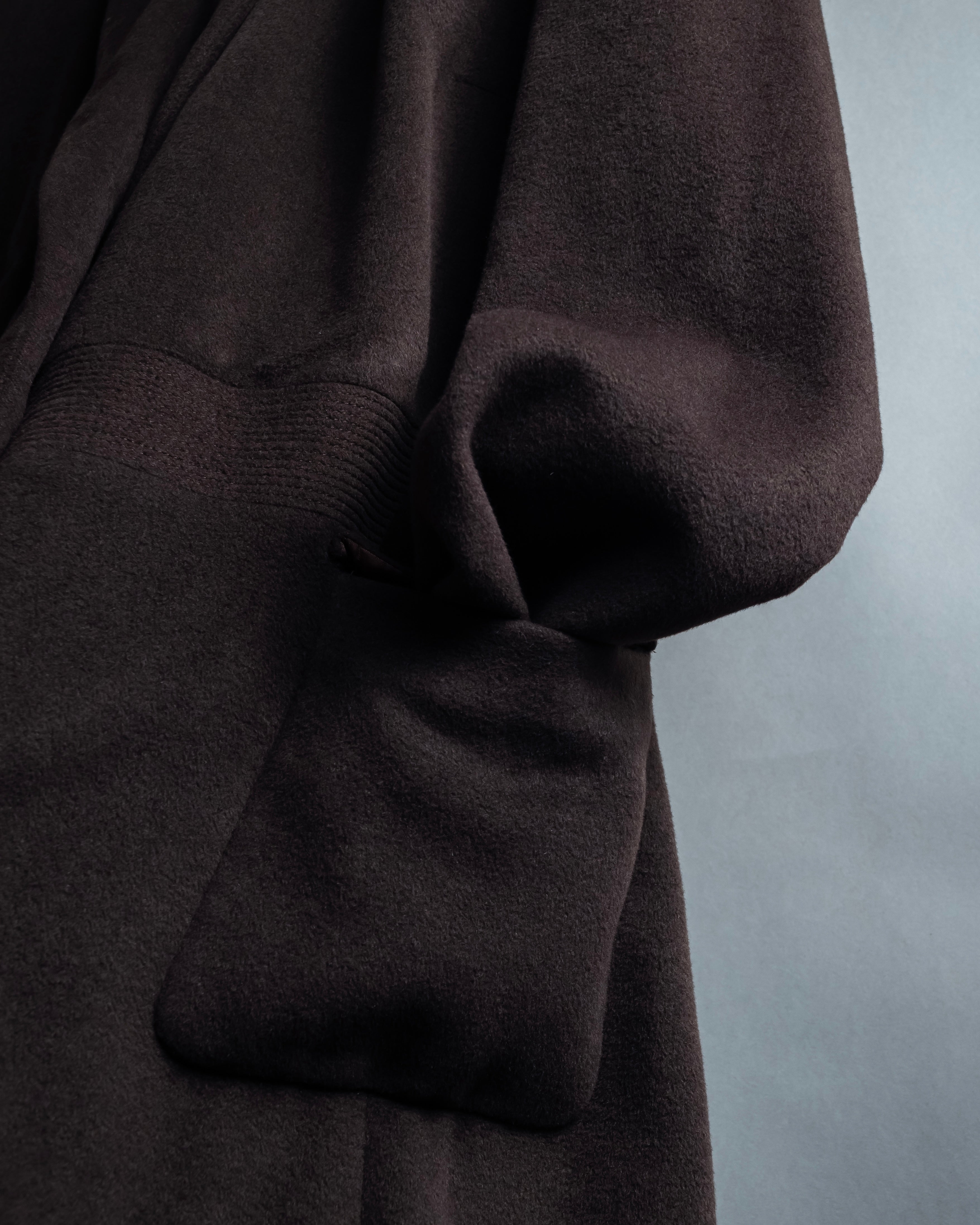 "VALENTINO" Shaped silhouette mocha brown chester coat