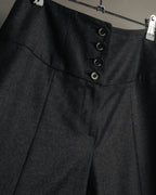 -SPECIAL- "CHANEL" 00's Soft wool cashmere wide leg trousers