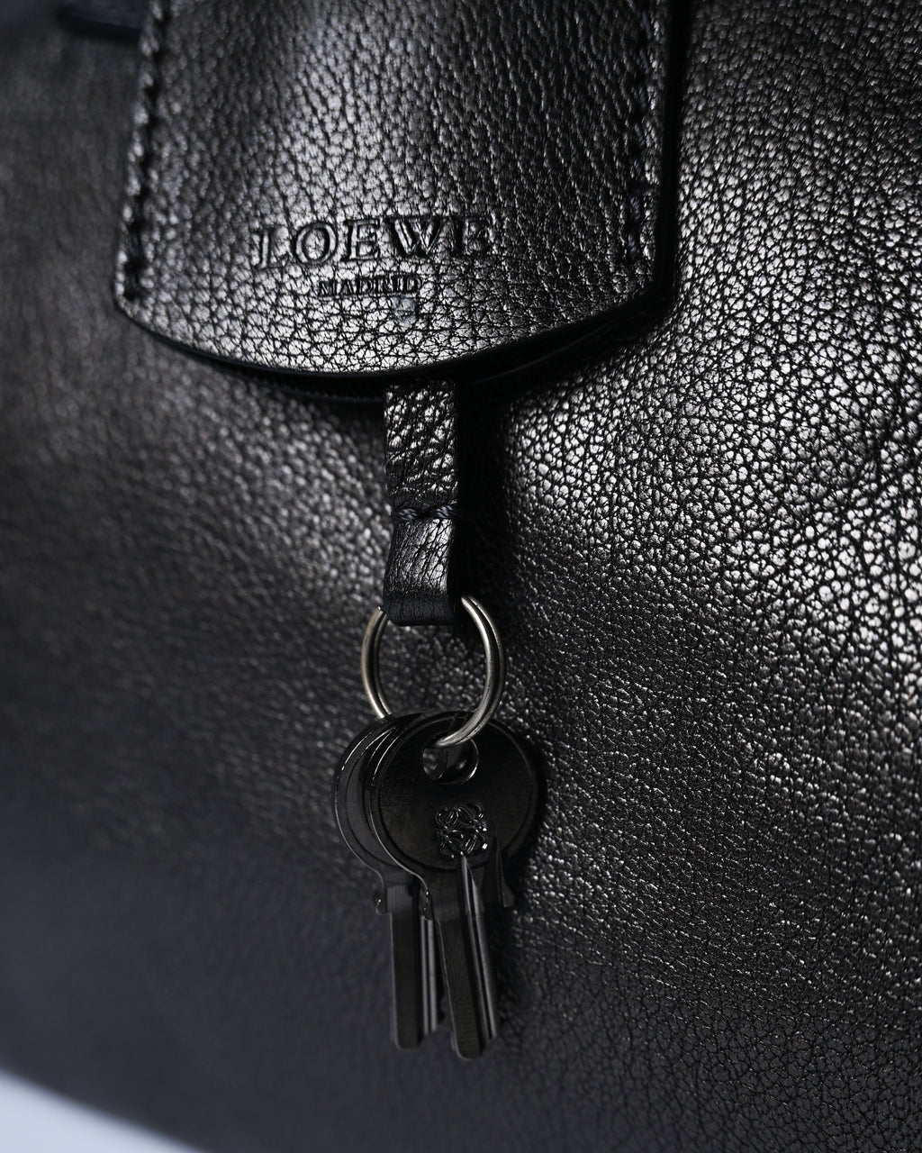 LOEWE/ Anagram 2 Way Mini Boston Hand Bag Metallic Black