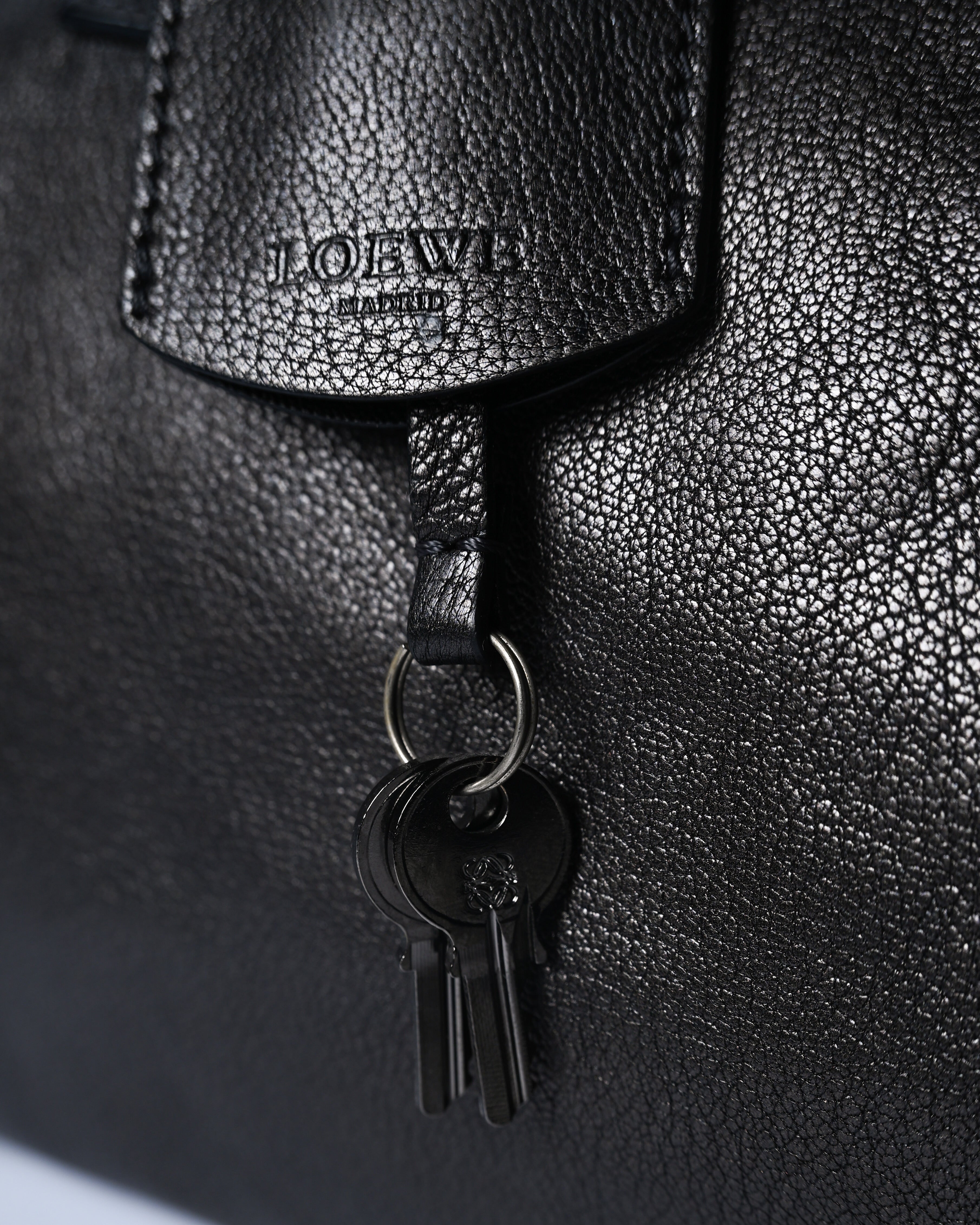 LOEWE/ Anagram 2 Way Mini Boston Hand Bag Metallic Black