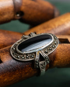 "GEORG JENSEN" Silver925 Onyx motif ring