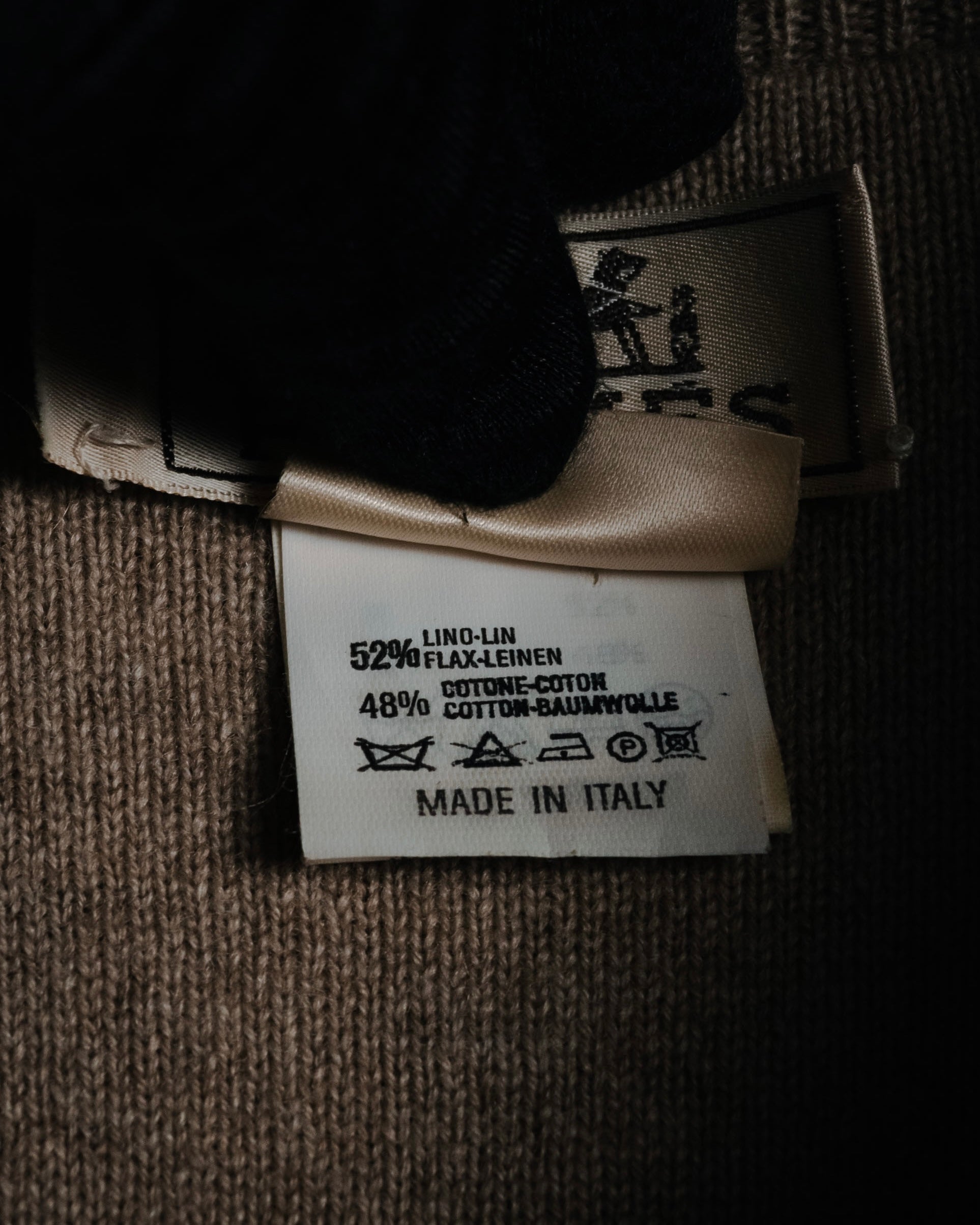 –SPECIAL– "HERMES" 90’s-00’s Double-faced reversible linen cotton cardigan