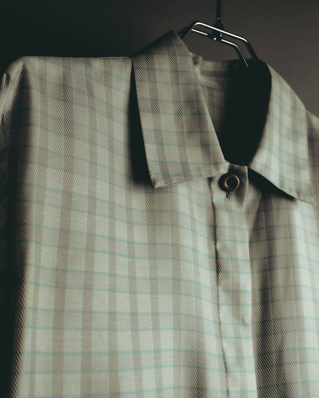 "Christian Dior" 80's-90's Silk blend checked long sleeve blouse