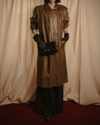 -SPECIAL- "LOEWE" 80’s Military detail stencil leather coat