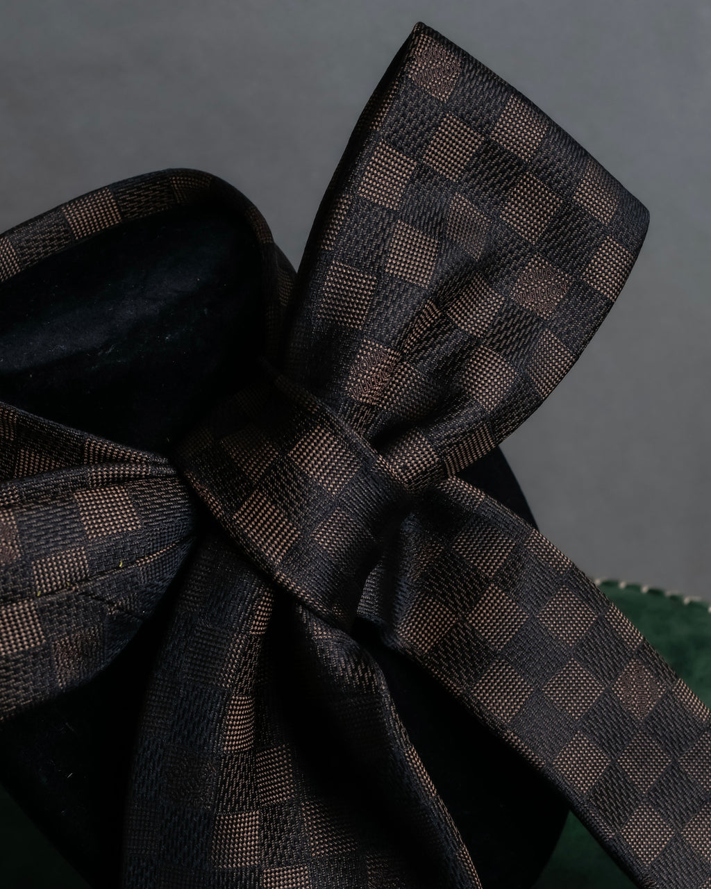 "LOUIS VUITTON" Damier check silk jacquard neck tie