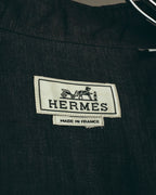 -SPECIAL- “HERMES” 90’s-00’s wide-collar linen shirt