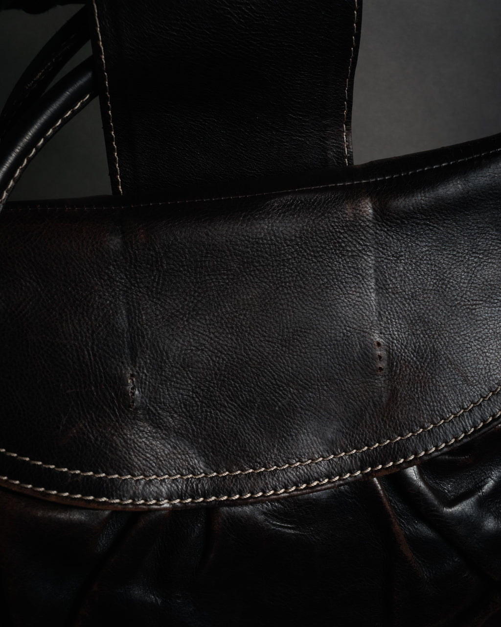 “CELINE” 00’s Buckled contrast stitch shoulder bag