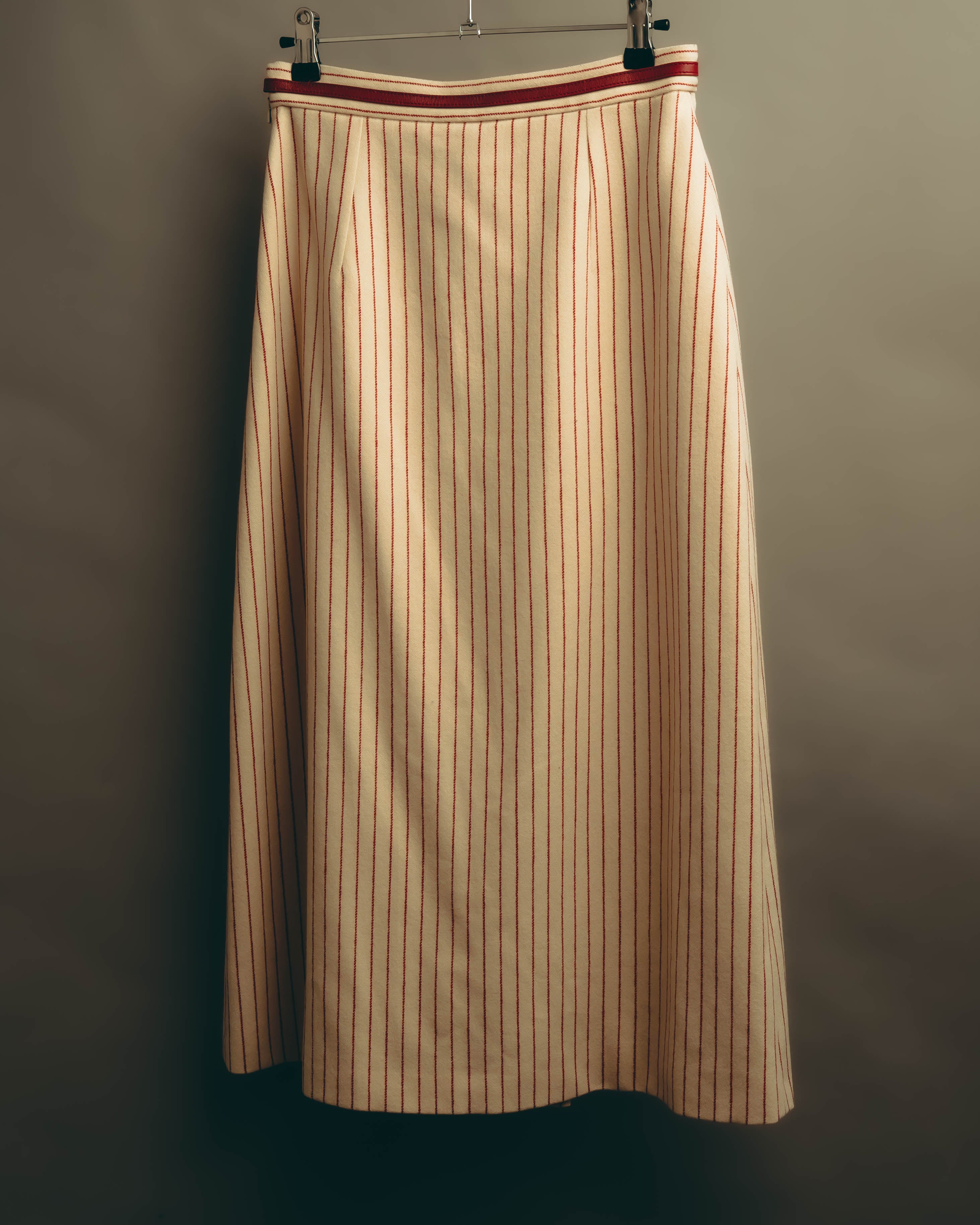 -SPECIAL- “GUCCI” 2015-2022 vintage inspired horsebit striped wool skirt