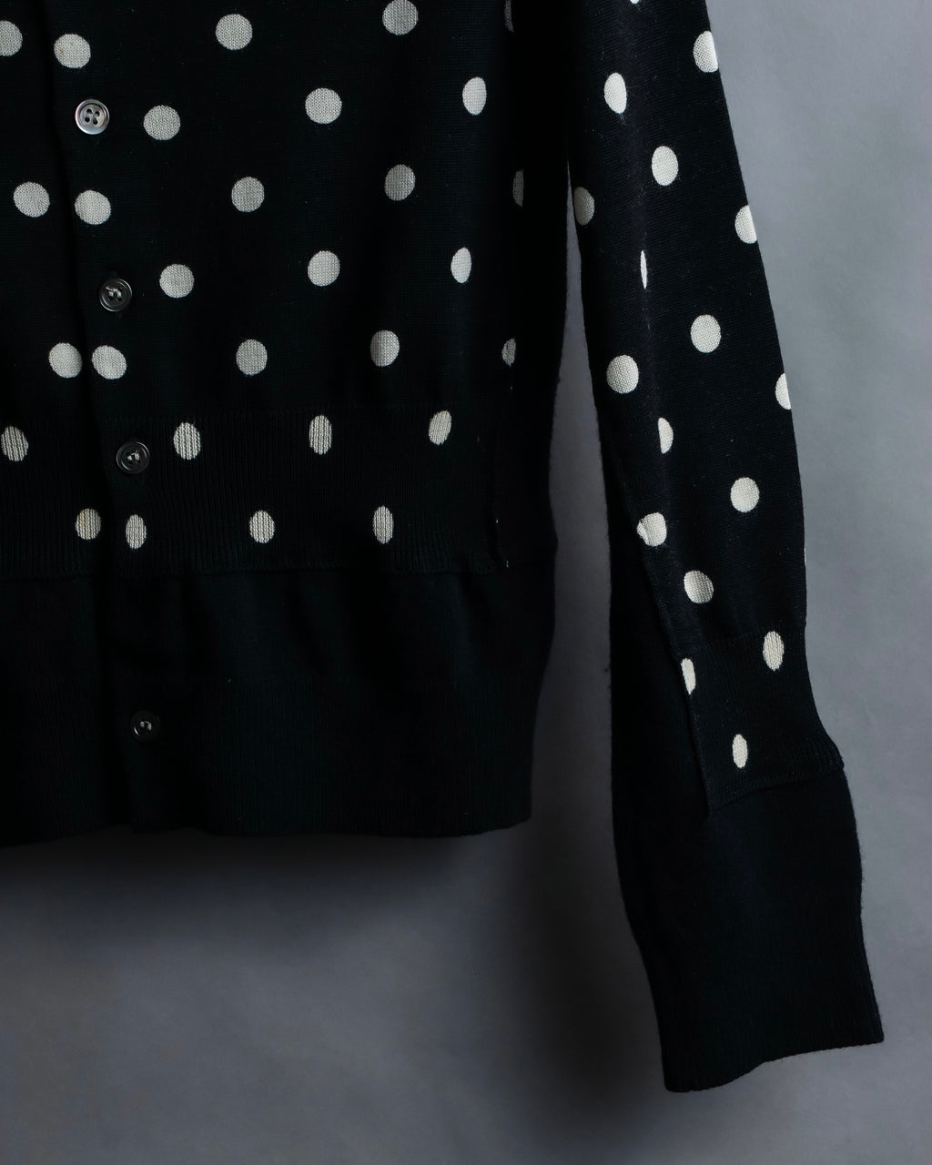 “Comme des Garçons Comme des Garçons“ Dot patterned wool knit cardigan