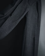 "CHANEL" high-waisted pleated trousers with signature gold button