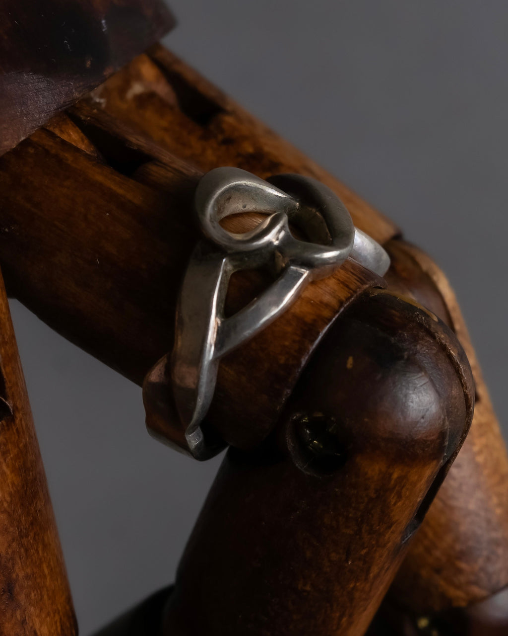 "Tiffany&Co" Double loving heart design silver ring