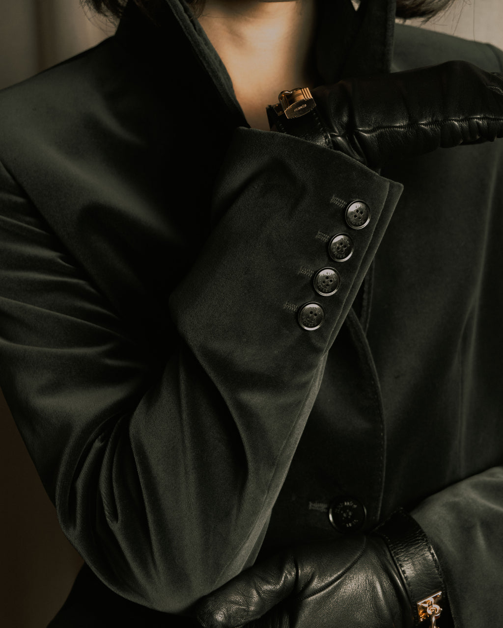 –SPECIAL– "HERMES"
00’s Velvet switchinglamb leather collar special tailored jacket