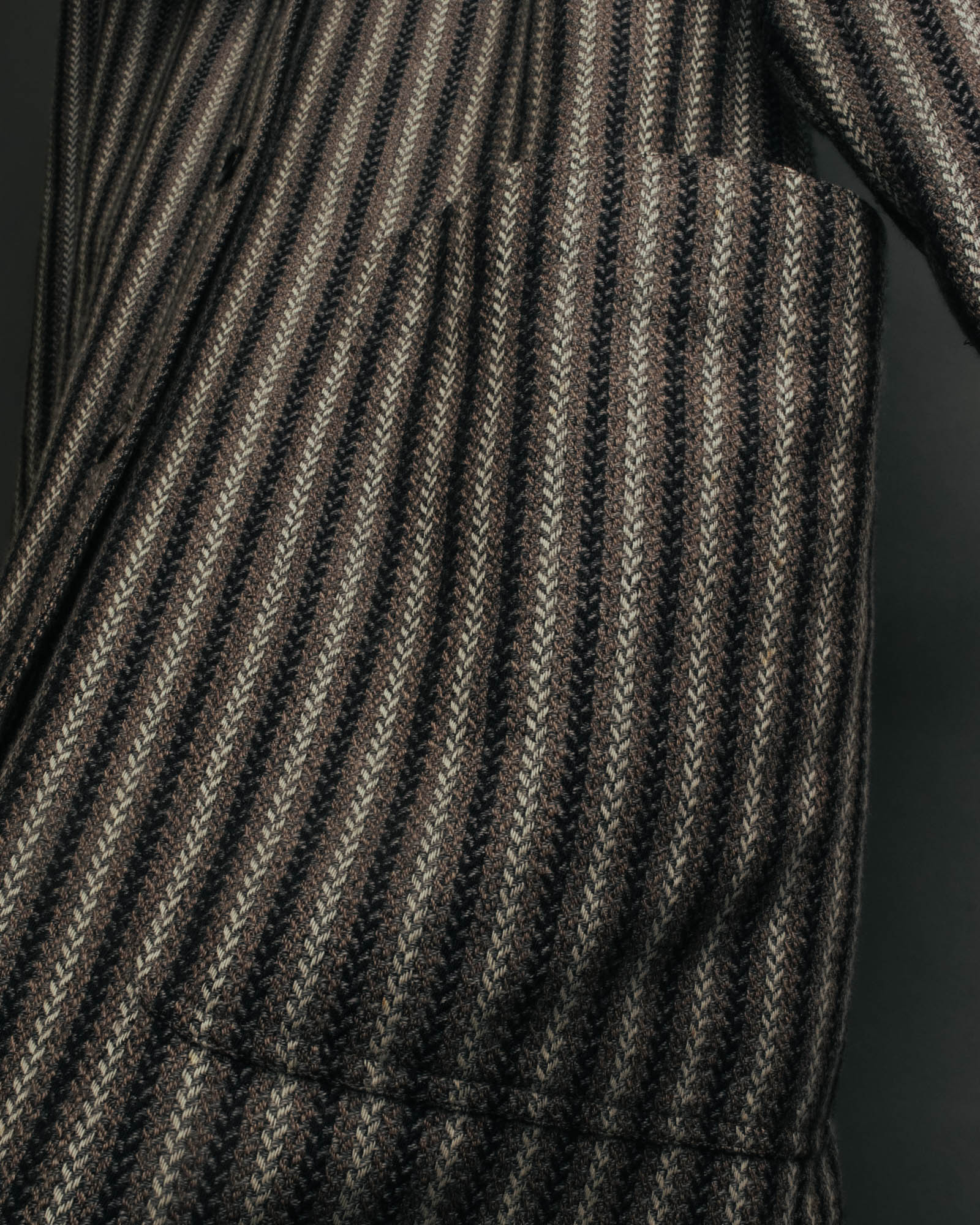 -SPECIAL- “GUCCI” 80’s-90’s Textured striped shawl collar long coat