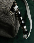 "Christian Dior" Malice Pearl Series greige color canvas shoulder bag