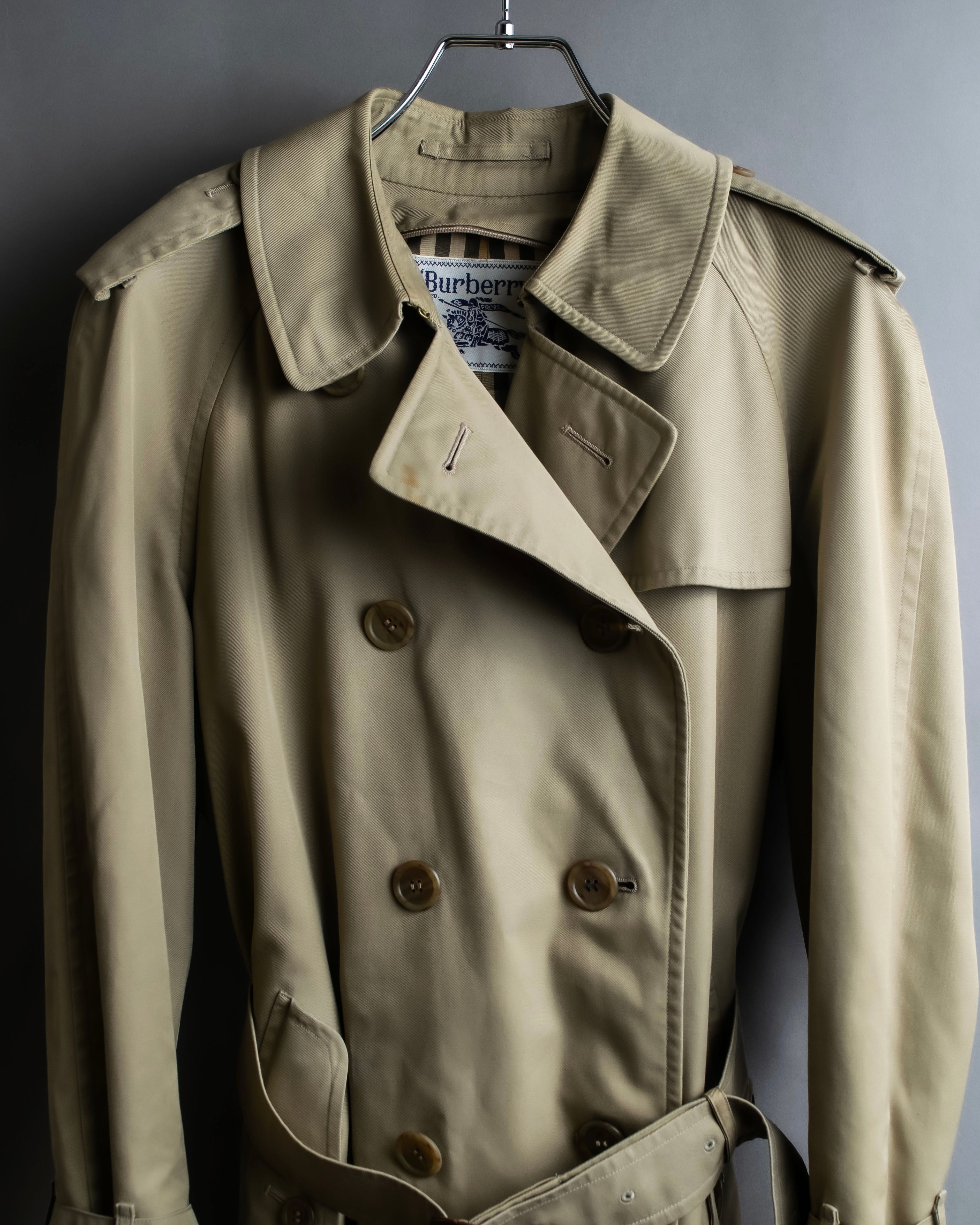 "BURBERRYS" Military detail long trench coat