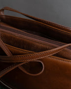 "LOEWE" Horizontal design logo engraved leather shoulder bag