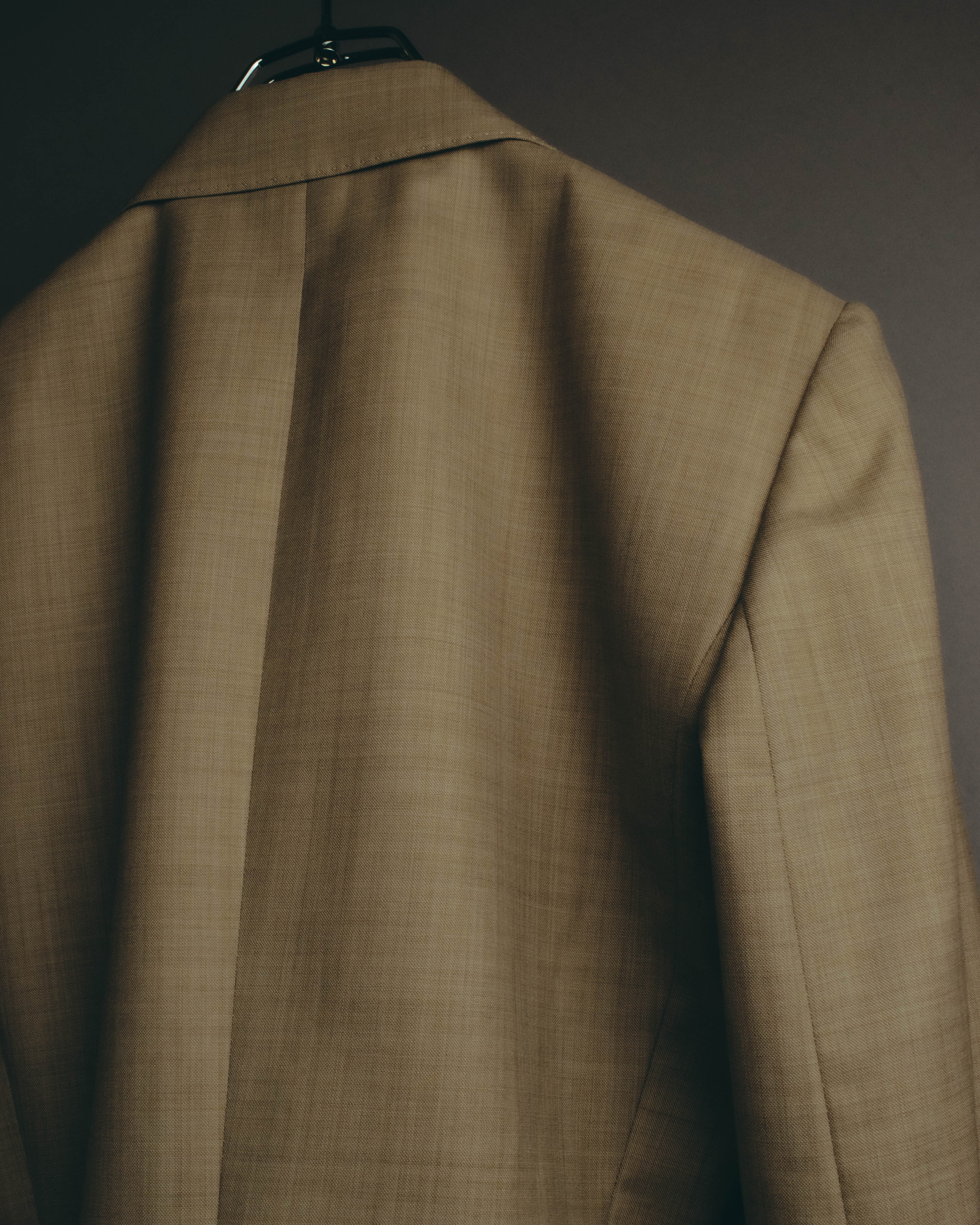 -SPECIAL- "HERMÈS" 90's-00's Wool silk tailored asymmetrical setup suit