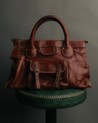 "Chloé" 00's Cognac leather top handle bag