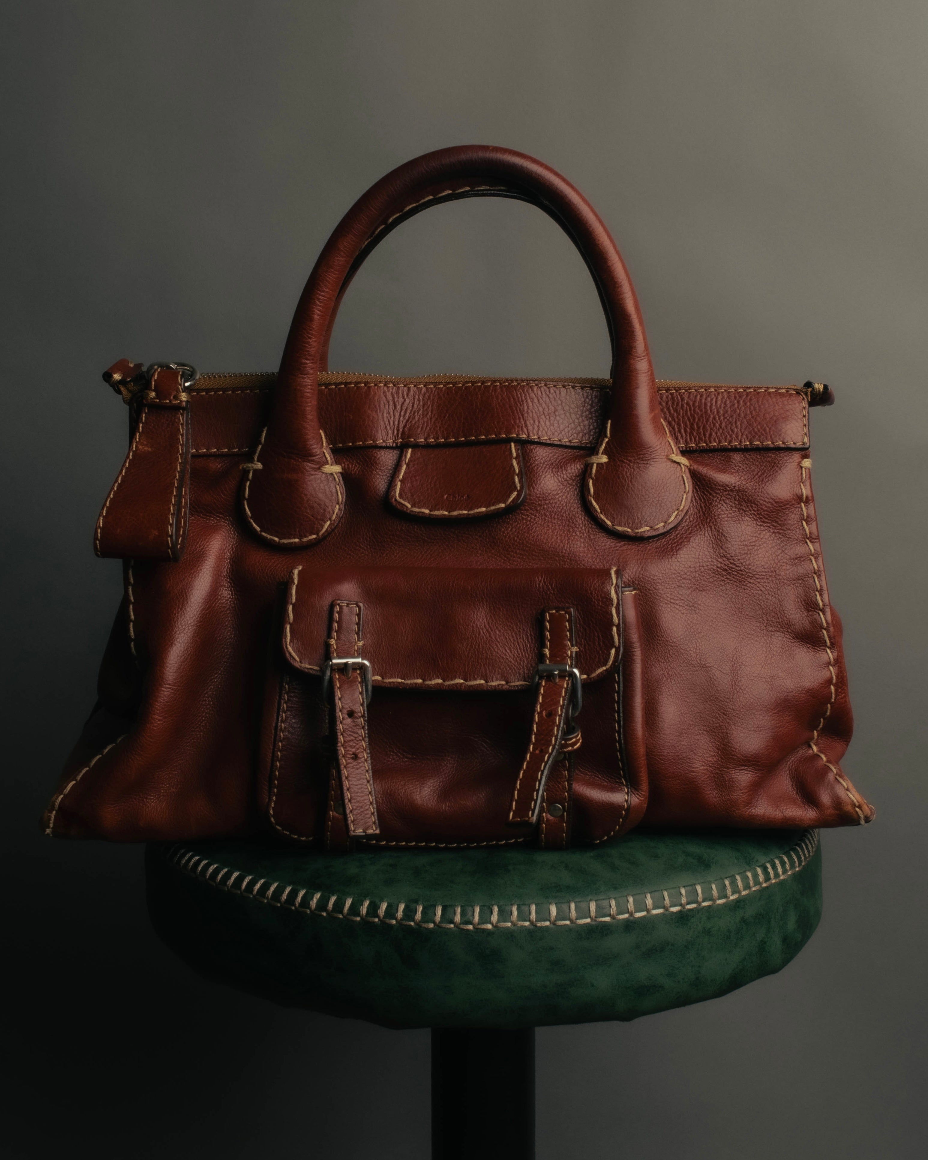 "Chloé" 00's Cognac leather top handle bag