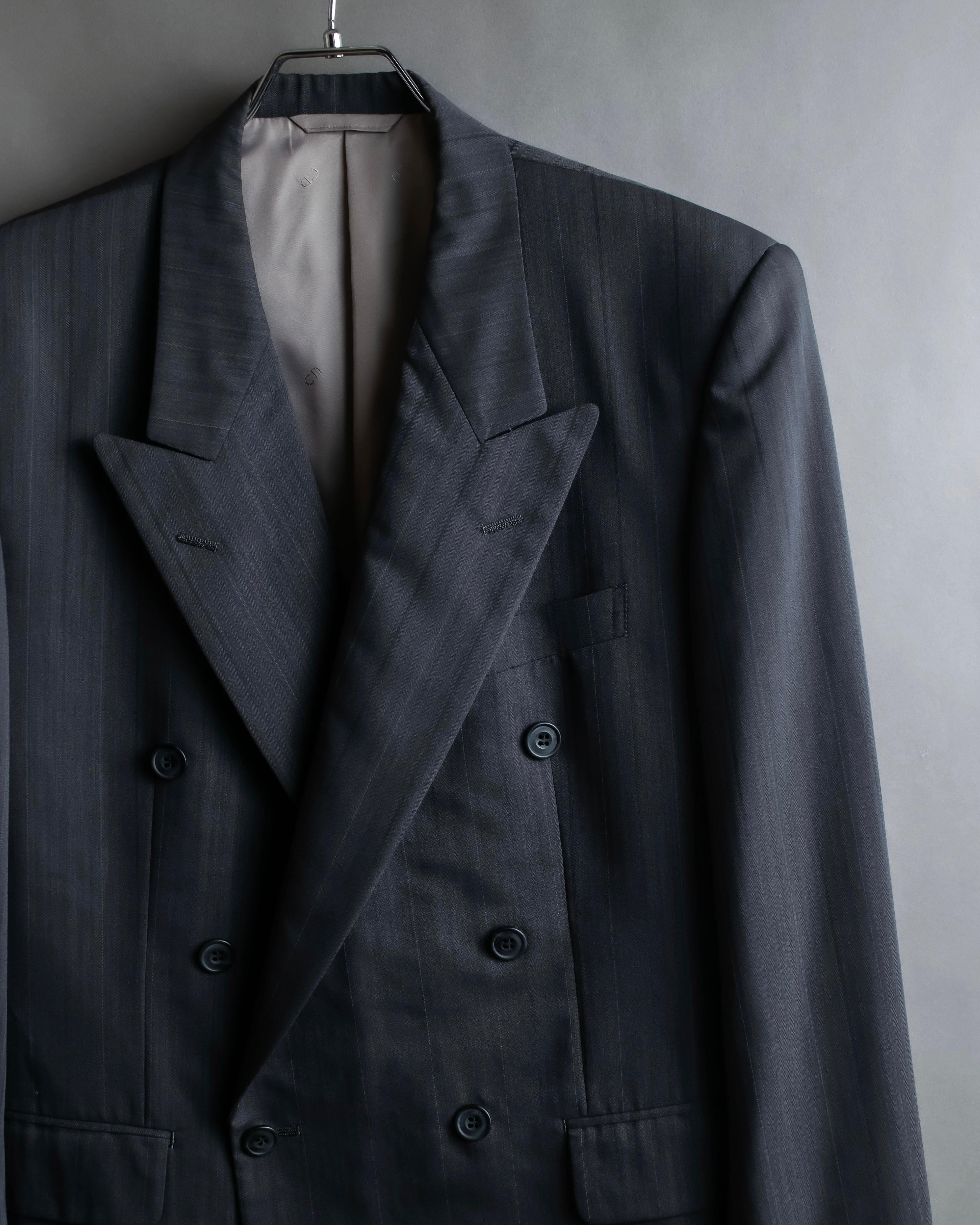 "CHRISTIAN DIOR MONSIEUR" Shadow stripe pattern classical formal detail set up