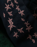 "JEAN PAUL GAULTIER" Leaf motif embroidered silk neck tie