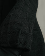 -SPECIAL- "Christian Dior" 80's-90's Textured collarless wool jacket