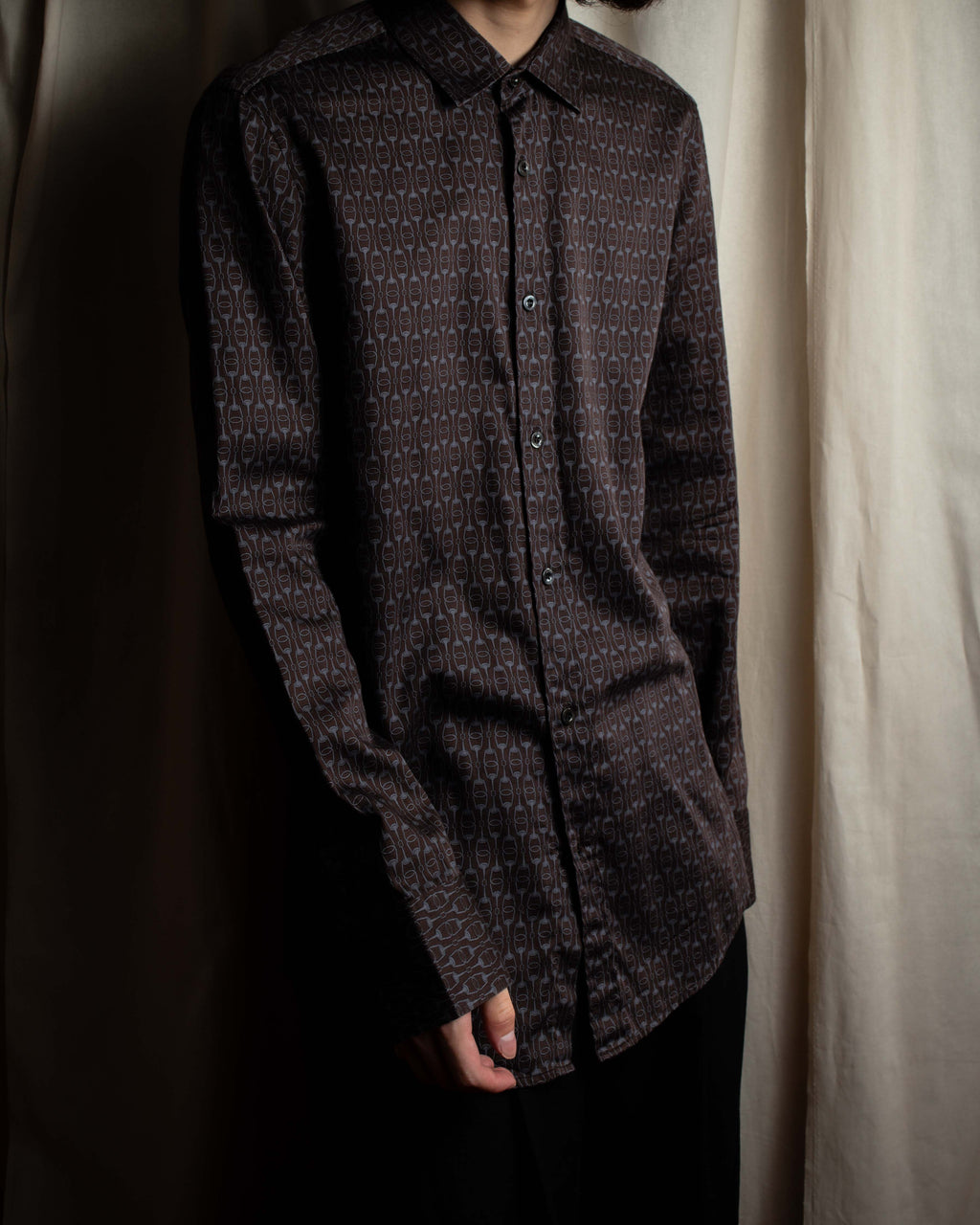 "GUCCI" Horsebit pattern shaped shirt