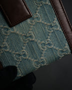 “GUCCI” 00’s GG denim script logo wallet