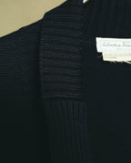 “Salvatore Ferragamo” 80’s-90’s Gancini buckle virgin wool knit jacket