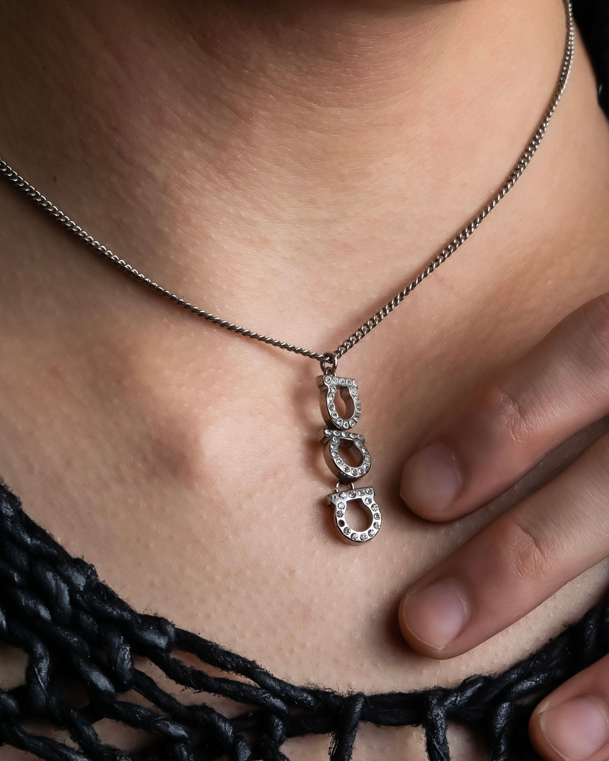 "Salvatore Ferragamo" Gancini pendant silver necklace