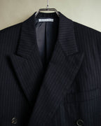 -SPECIAL- “Hermès” 80’s-90’s Super 120’s wool pinstripe double breasted setup