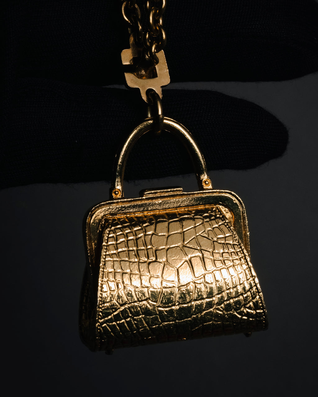 "Christian Dior" 80’s-90’s Miniature handbag motif gold charm