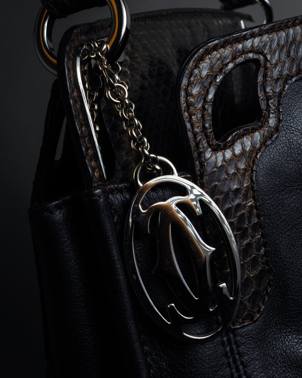 "Cartier" Marcello de Cartier python leather combination bag