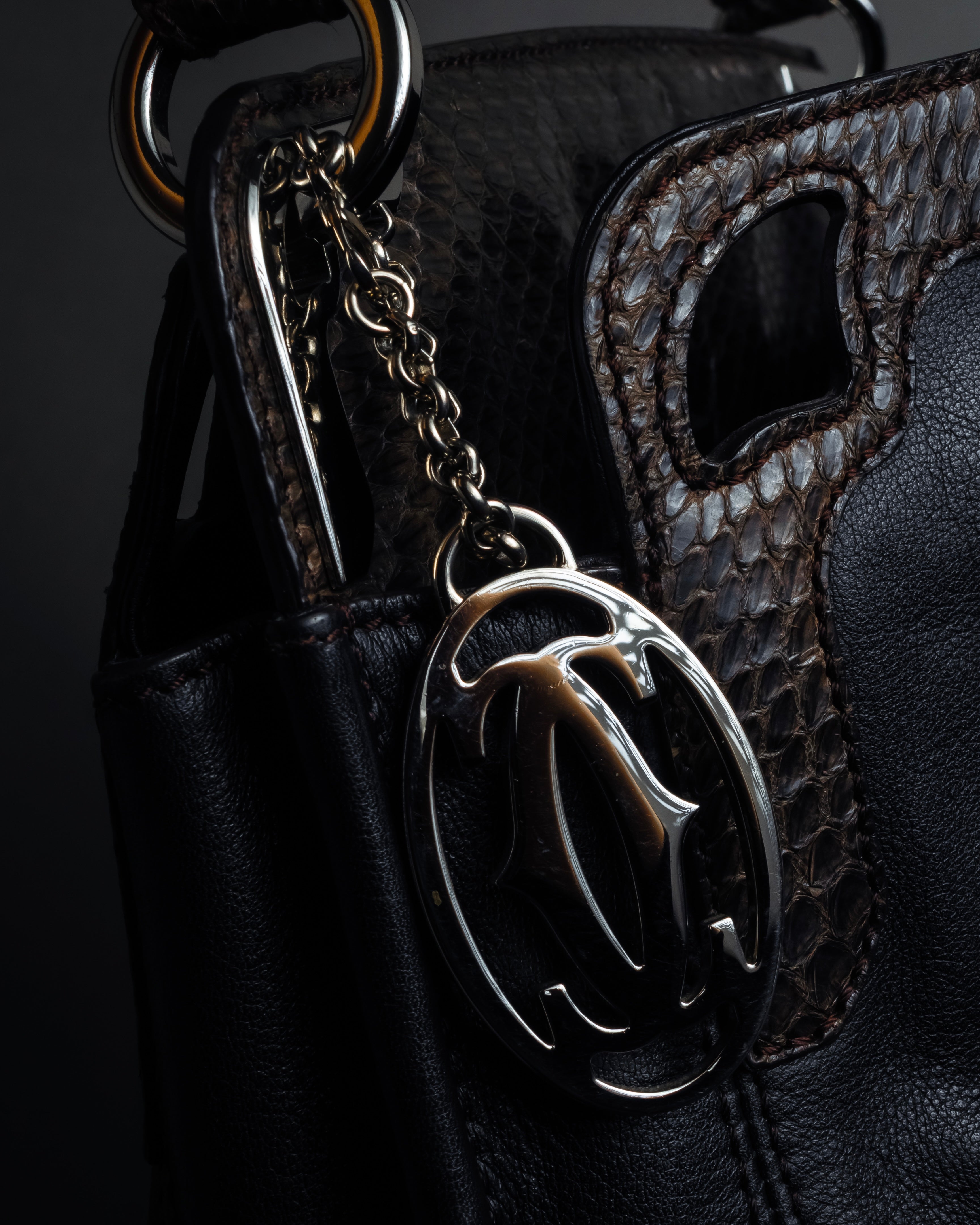 "Cartier" Marcello de Cartier python leather combination bag