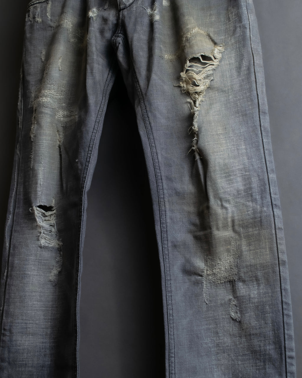 "Dolce &amp; Gabbana"Faded design gray denim pants