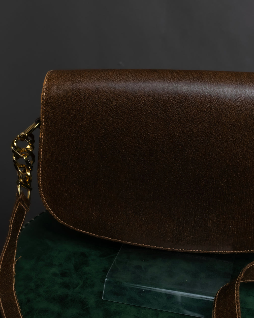 "GUCCI" Vintage horsebit motif leather shoulder bag