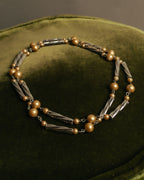 “Yves Saint Laurent” 80’s-90’s Cassandra logo mixed bead long necklace