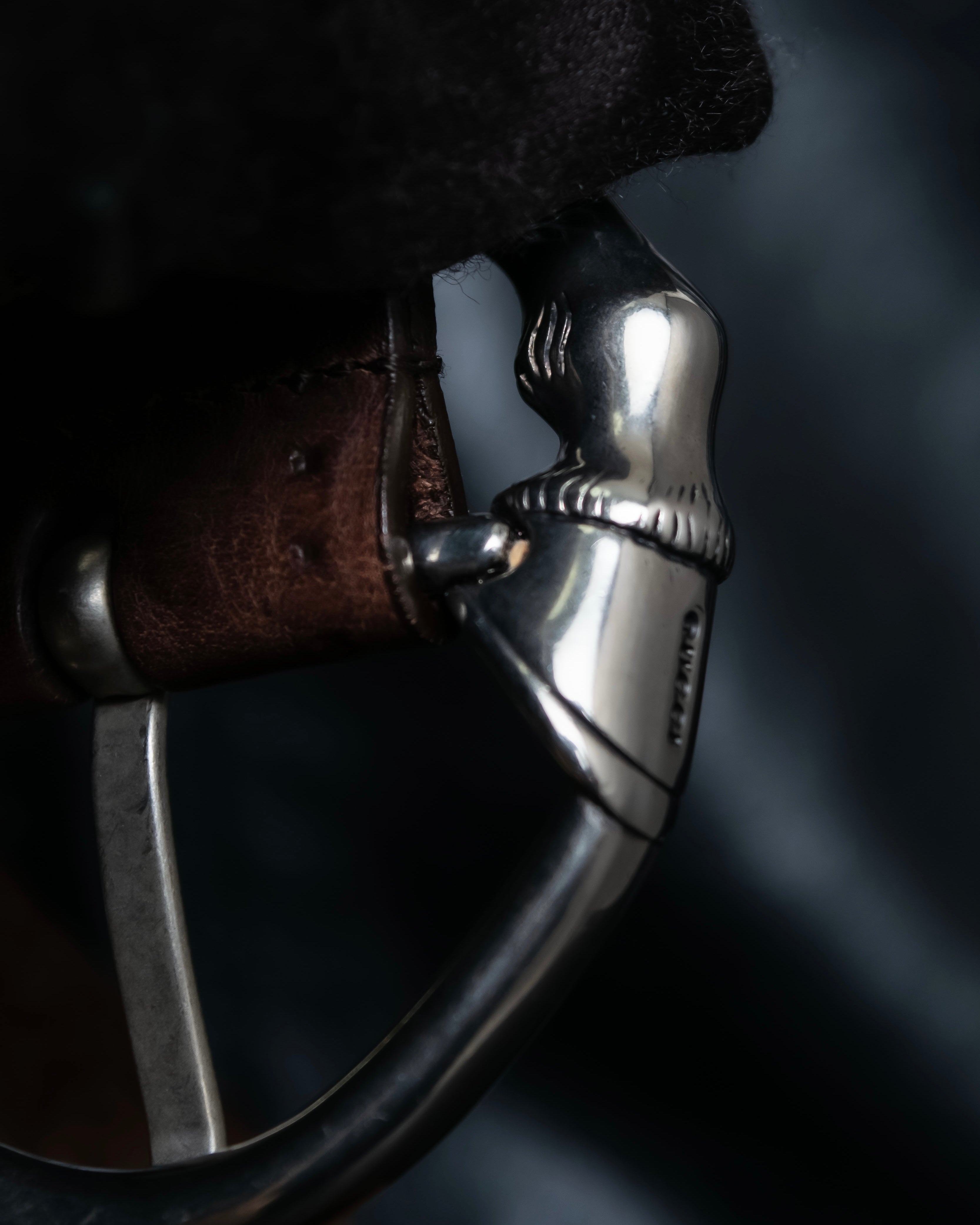 "GUCCI" Horse's foot motif antique style ring belt