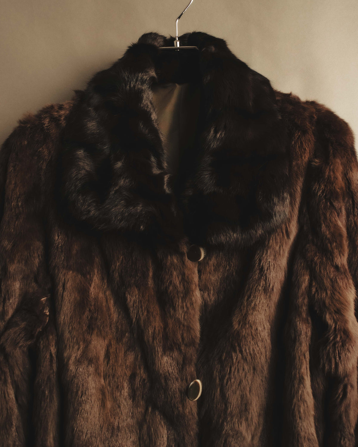"ROBERTO VALENTINO" Reversible brown fur coat