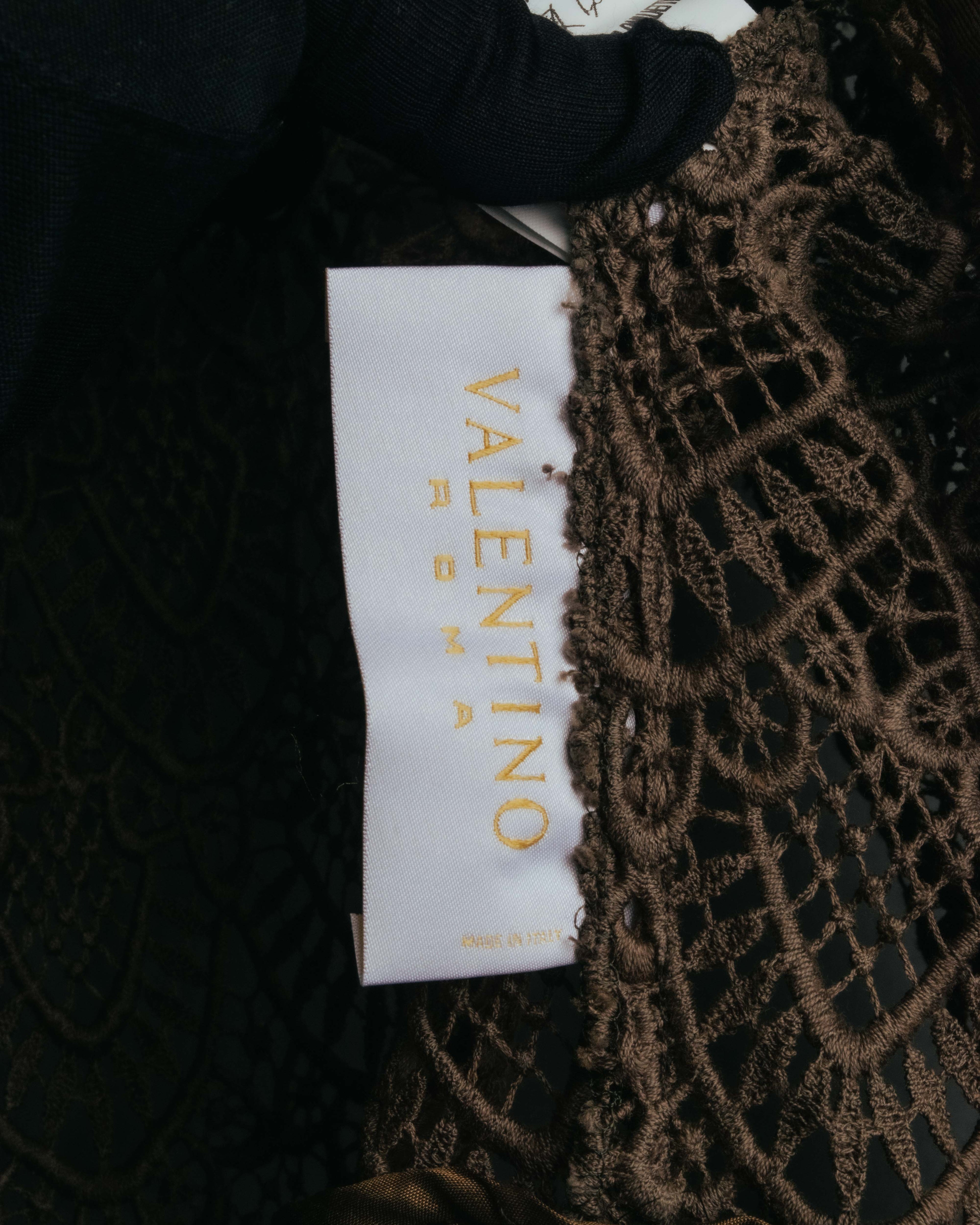 -SPECIAL- “VALENTINO ROMA” 1998-2008 Lace belted sheer coat dress