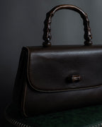 -SPECIAL- "GUCCI"  1980-1986's Inherited model grained leather bamboo bag